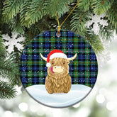 Clan Campbell Argyll Ancient Tartan Christmas Ceramic Ornament Highland Cows Style VO59 Campbell Argyll Ancient Tartan Tartan Ornament